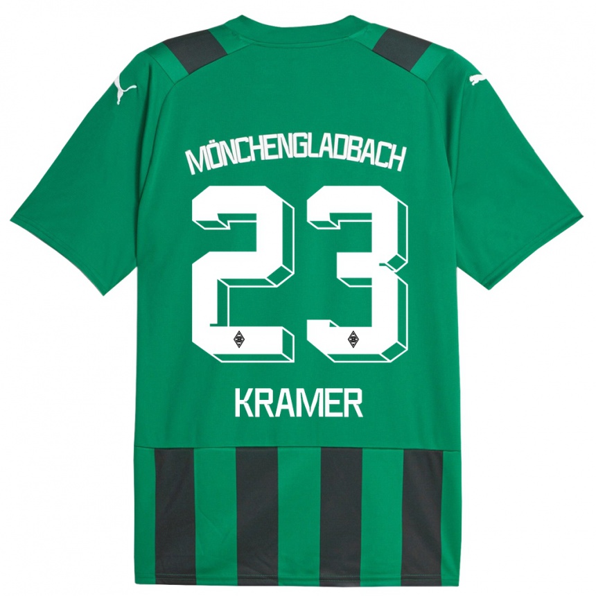 Kinder Fußball Christoph Kramer #23 Schwarz Grün Auswärtstrikot Trikot 2023/24 T-Shirt Luxemburg