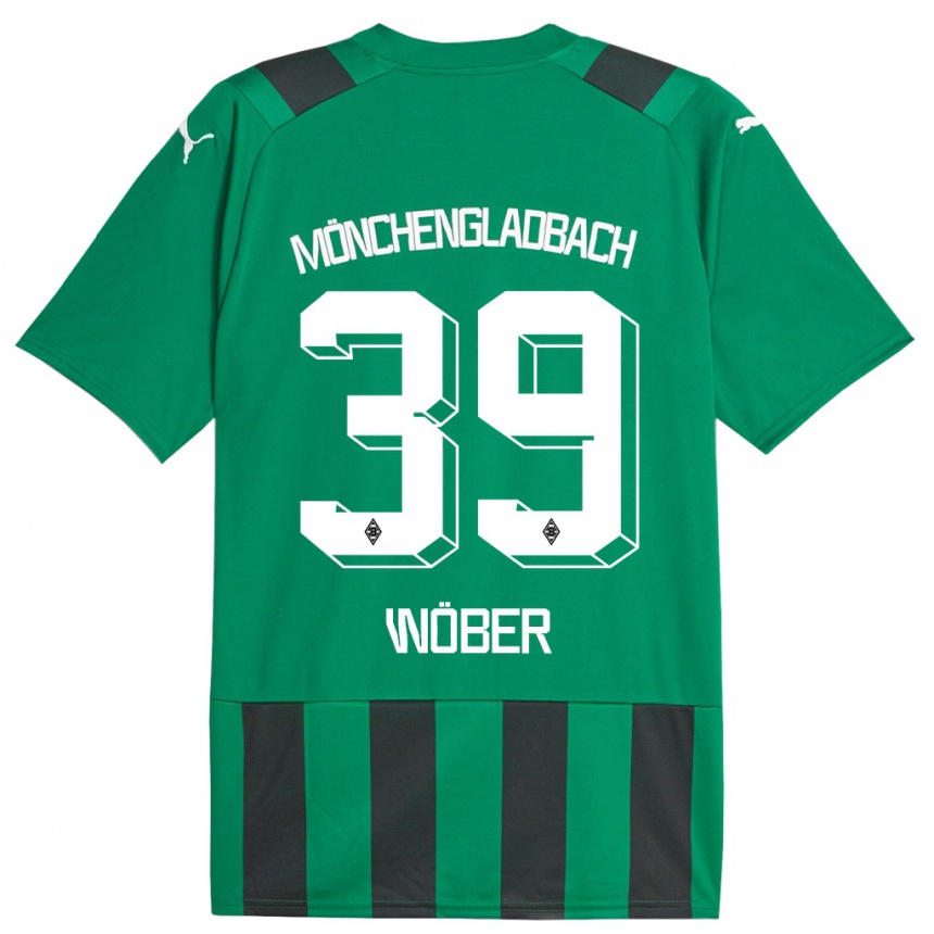 Kinder Fußball Maximilian Wöber #39 Schwarz Grün Auswärtstrikot Trikot 2023/24 T-Shirt Luxemburg