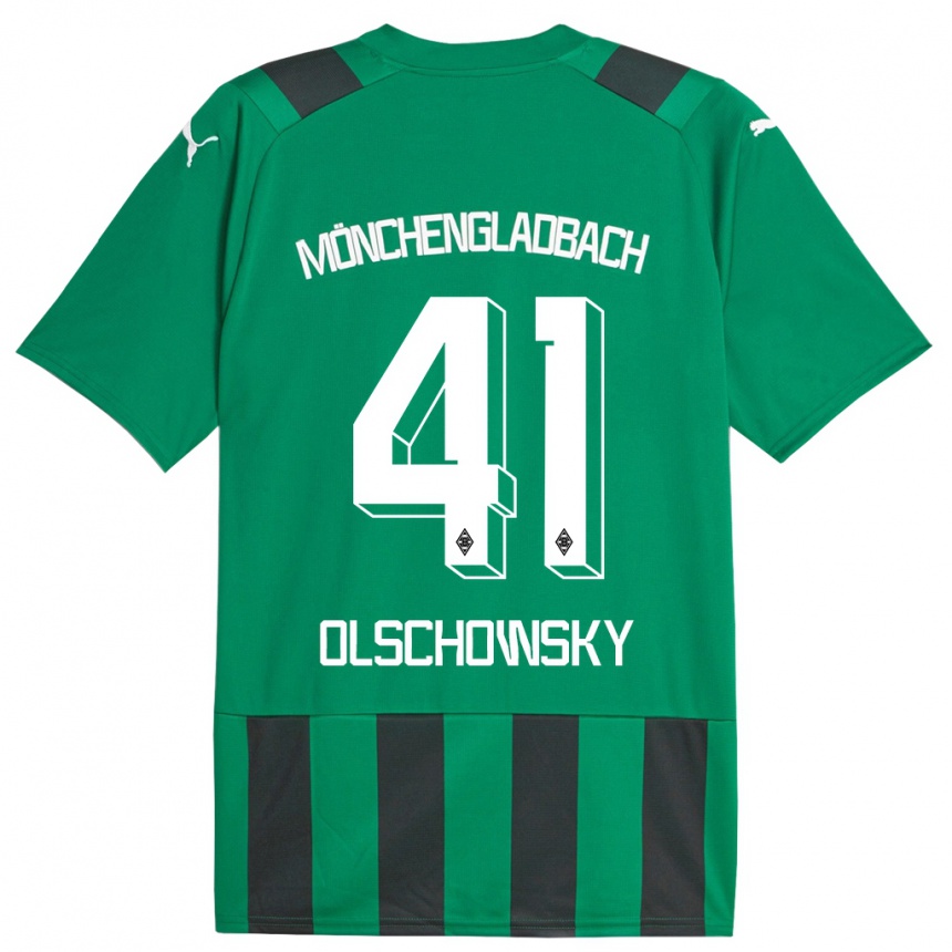 Kinder Fußball Jan Olschowsky #41 Schwarz Grün Auswärtstrikot Trikot 2023/24 T-Shirt Luxemburg