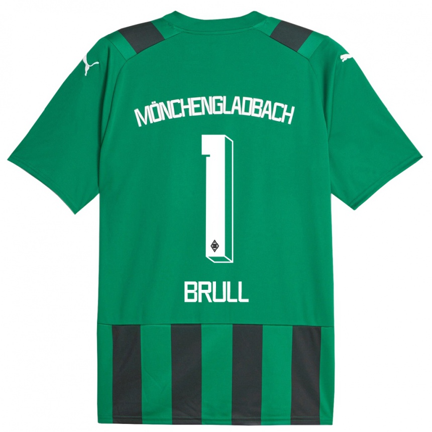 Kinder Fußball Maximilian Brüll #1 Schwarz Grün Auswärtstrikot Trikot 2023/24 T-Shirt Luxemburg