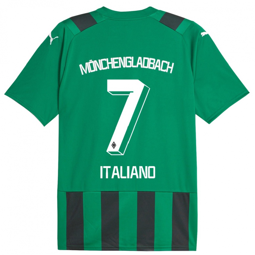 Kinder Fußball Jacob Italiano #7 Schwarz Grün Auswärtstrikot Trikot 2023/24 T-Shirt Luxemburg