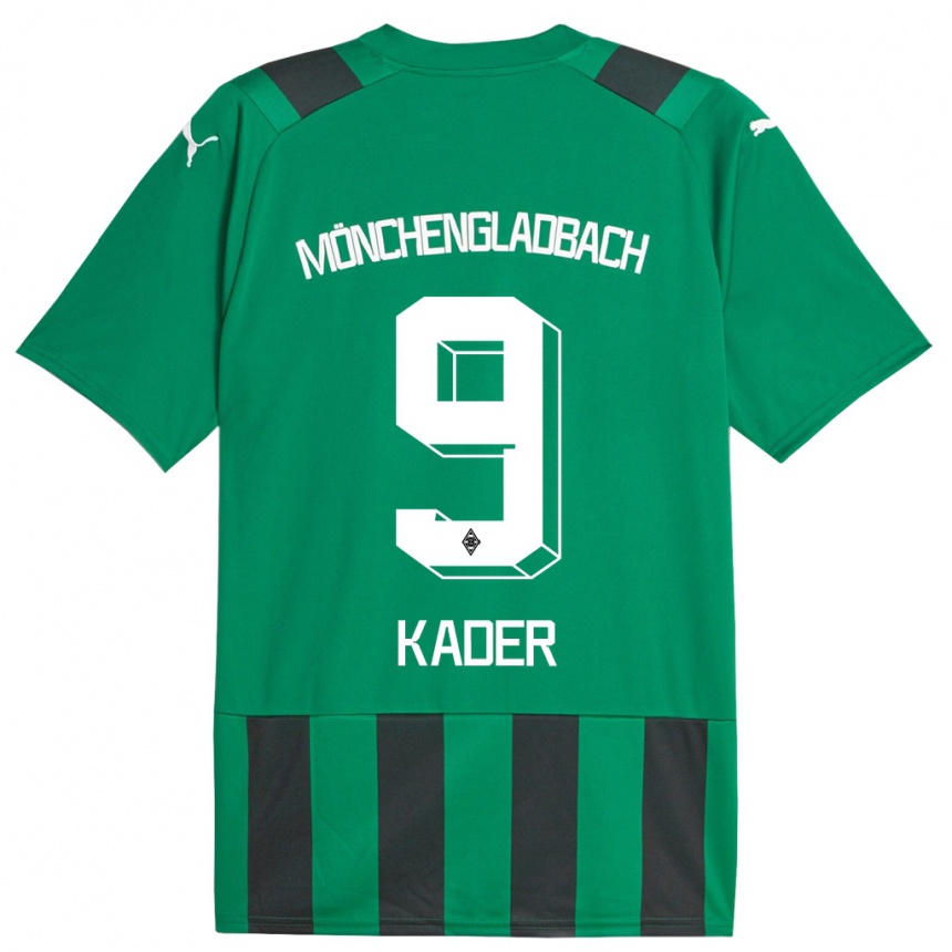 Kinder Fußball Cagatay Kader #9 Schwarz Grün Auswärtstrikot Trikot 2023/24 T-Shirt Luxemburg