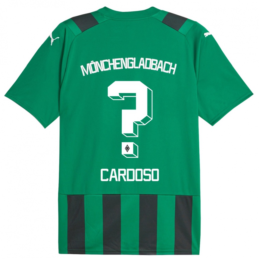 Kinder Fußball Tiago Pereira Cardoso #0 Schwarz Grün Auswärtstrikot Trikot 2023/24 T-Shirt Luxemburg