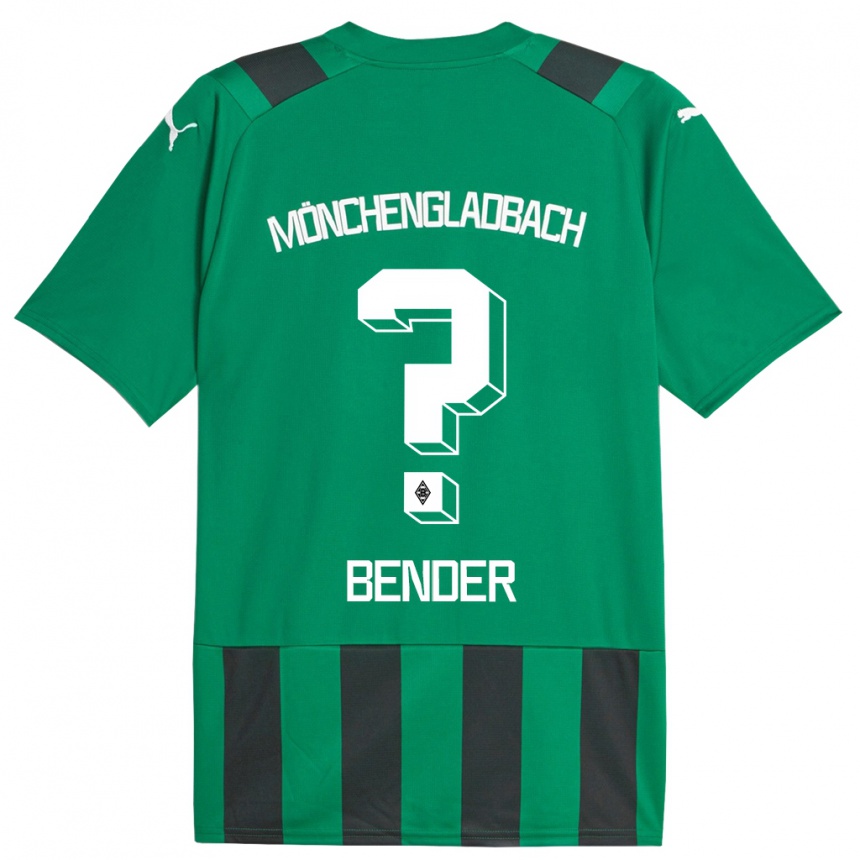 Kinder Fußball Maurice Bender #0 Schwarz Grün Auswärtstrikot Trikot 2023/24 T-Shirt Luxemburg