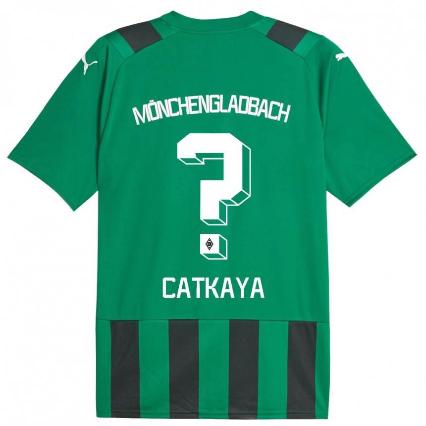 Kinder Fußball Talha Catkaya #0 Schwarz Grün Auswärtstrikot Trikot 2023/24 T-Shirt Luxemburg