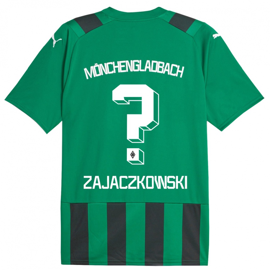 Kinder Fußball Vincent Zajaczkowski #0 Schwarz Grün Auswärtstrikot Trikot 2023/24 T-Shirt Luxemburg