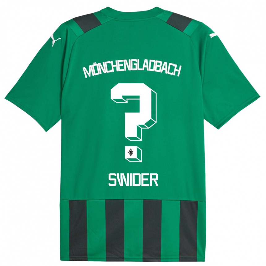 Kinder Fußball Niklas Swider #0 Schwarz Grün Auswärtstrikot Trikot 2023/24 T-Shirt Luxemburg