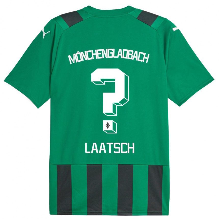 Kinder Fußball Leonard Laatsch #0 Schwarz Grün Auswärtstrikot Trikot 2023/24 T-Shirt Luxemburg