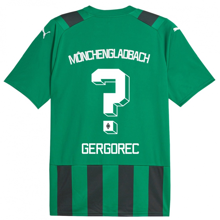 Kinder Fußball Noel Gergorec #0 Schwarz Grün Auswärtstrikot Trikot 2023/24 T-Shirt Luxemburg