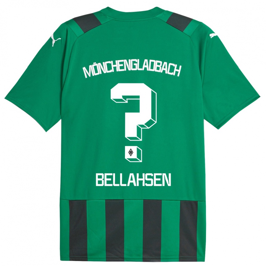 Kinder Fußball Joseph Bellahsen #0 Schwarz Grün Auswärtstrikot Trikot 2023/24 T-Shirt Luxemburg