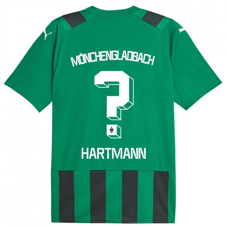 Kinder Fußball Miguel Hartmann #0 Schwarz Grün Auswärtstrikot Trikot 2023/24 T-Shirt Luxemburg