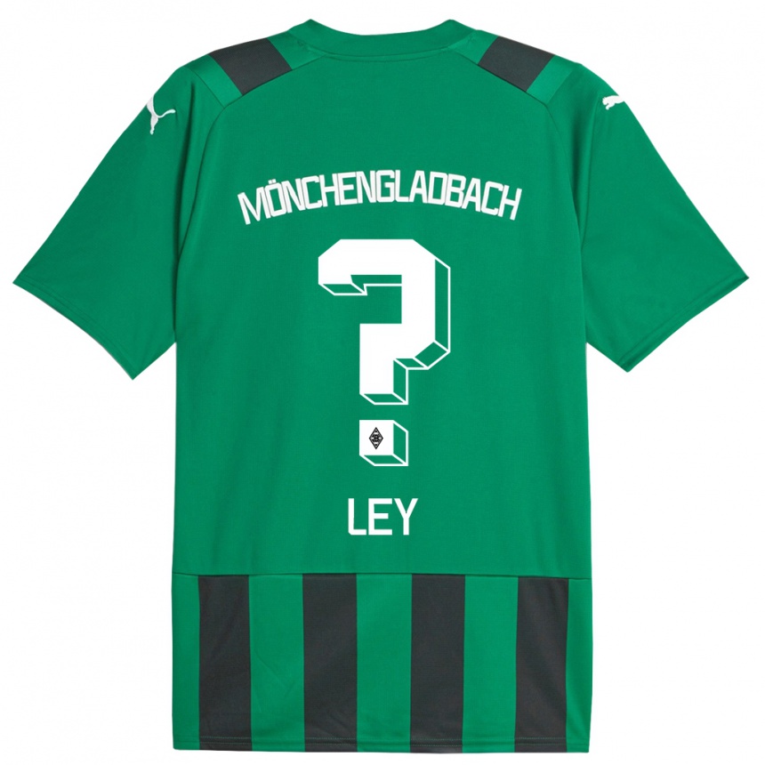 Kinder Fußball Marlon Ley #0 Schwarz Grün Auswärtstrikot Trikot 2023/24 T-Shirt Luxemburg