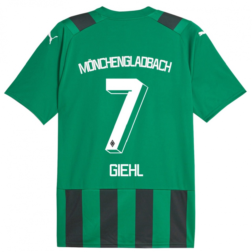 Kinder Fußball Madita Giehl #7 Schwarz Grün Auswärtstrikot Trikot 2023/24 T-Shirt Luxemburg