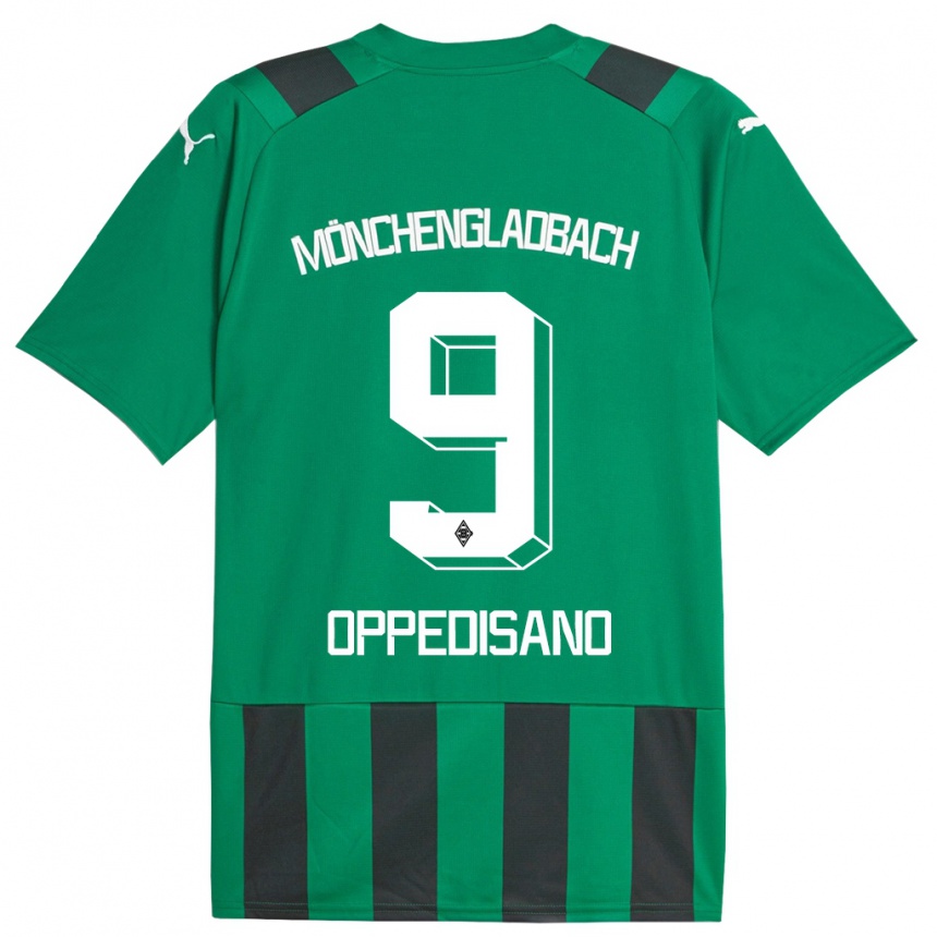 Kinder Fußball Valentina Oppedisano #9 Schwarz Grün Auswärtstrikot Trikot 2023/24 T-Shirt Luxemburg