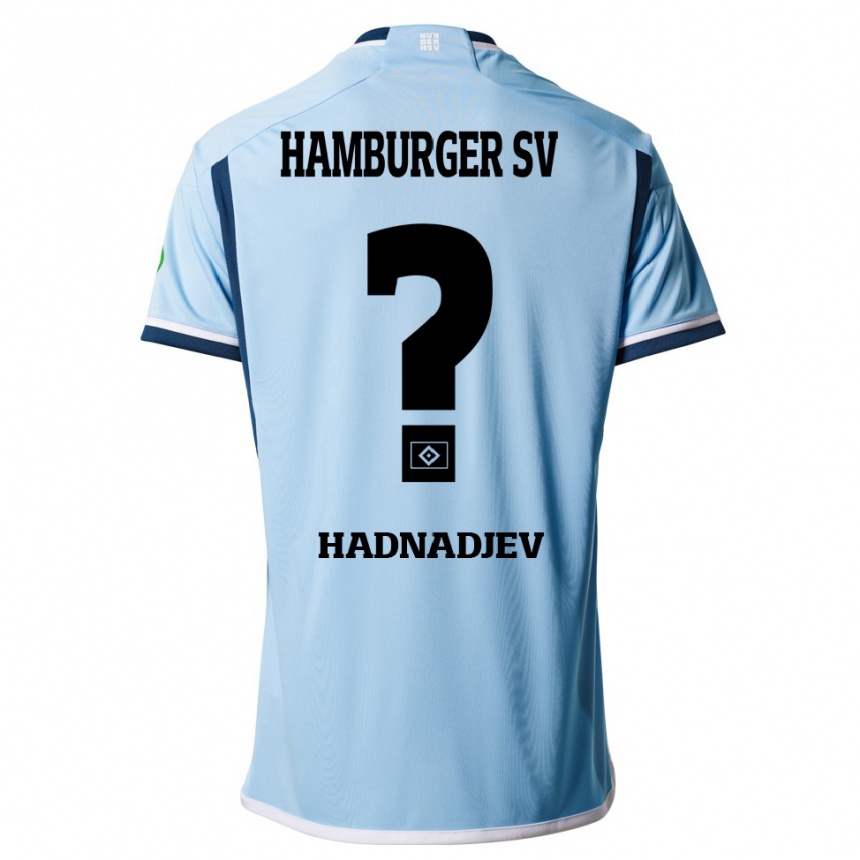 Kinder Fußball Marko Hadnadjev #0 Blau Auswärtstrikot Trikot 2023/24 T-Shirt Luxemburg