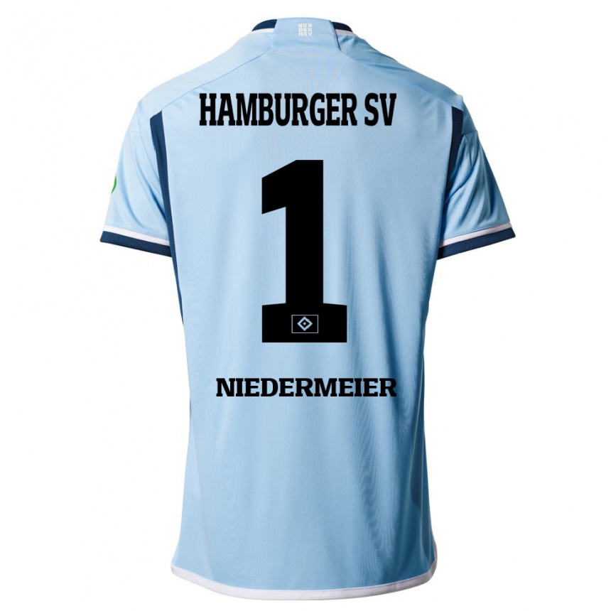 Kinder Fußball Philipp Niedermeier #1 Blau Auswärtstrikot Trikot 2023/24 T-Shirt Luxemburg
