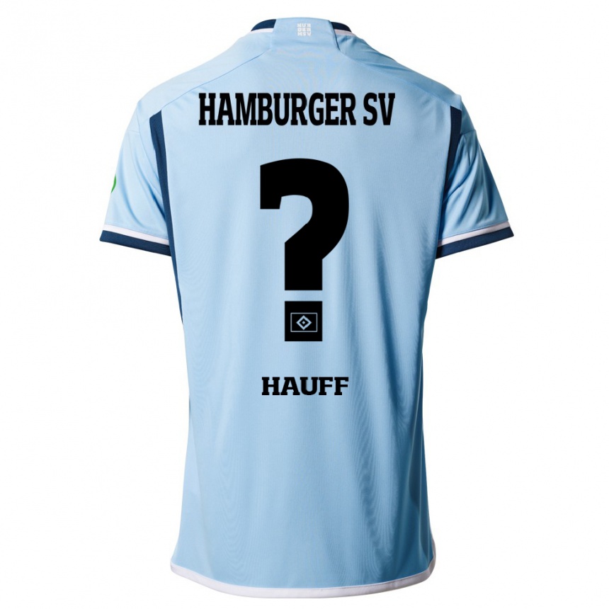 Kinder Fußball Daniel Hauff #0 Blau Auswärtstrikot Trikot 2023/24 T-Shirt Luxemburg