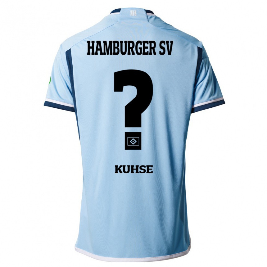 Kinder Fußball Michael Kuhse #0 Blau Auswärtstrikot Trikot 2023/24 T-Shirt Luxemburg