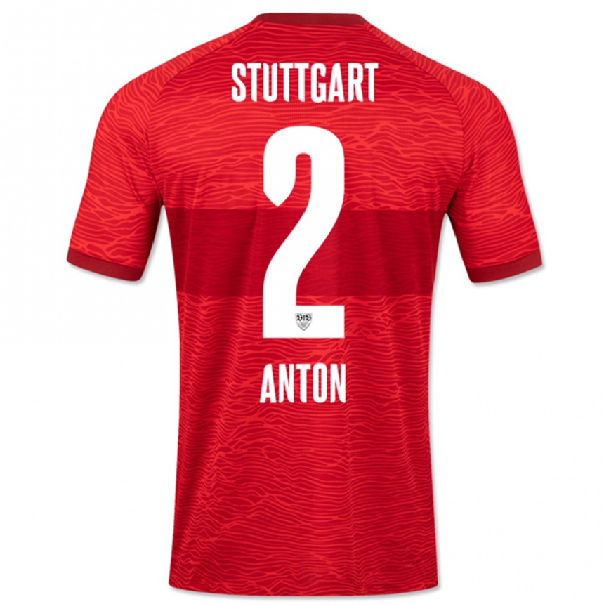 Kinder Fußball Waldemar Anton #2 Rot Auswärtstrikot Trikot 2023/24 T-Shirt Luxemburg