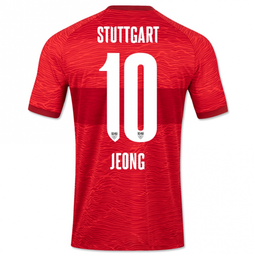 Kinder Fußball Woo-Yeong Jeong #10 Rot Auswärtstrikot Trikot 2023/24 T-Shirt Luxemburg