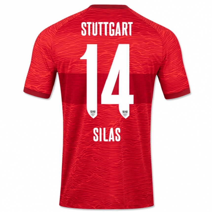 Kinder Fußball Silas #14 Rot Auswärtstrikot Trikot 2023/24 T-Shirt Luxemburg