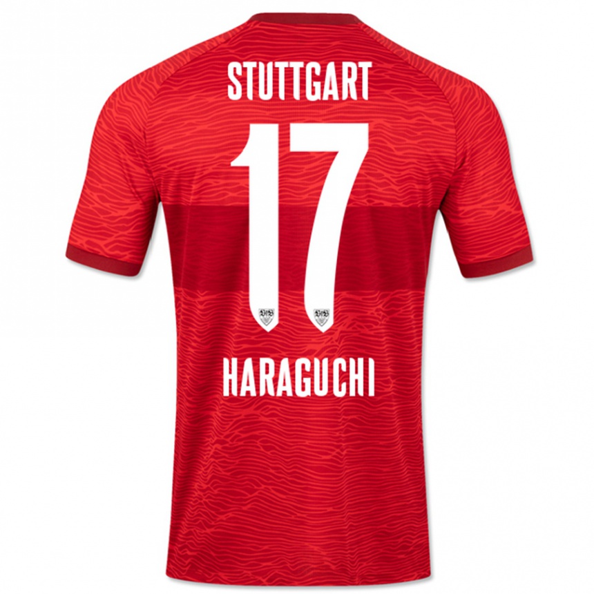 Kinder Fußball Genki Haraguchi #17 Rot Auswärtstrikot Trikot 2023/24 T-Shirt Luxemburg