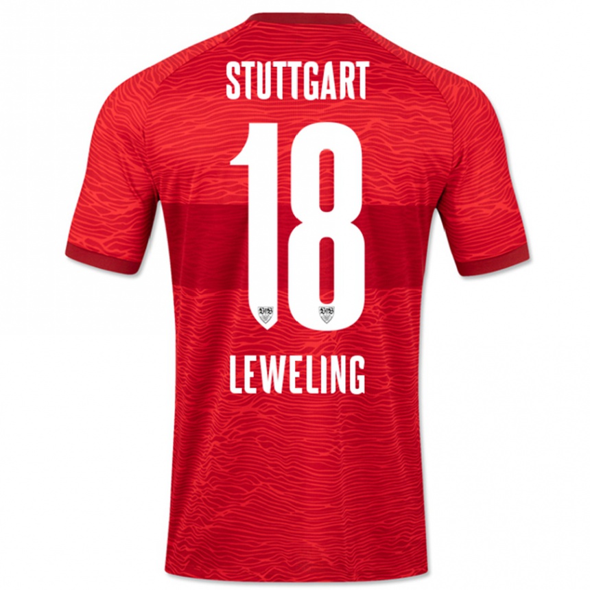 Kinder Fußball Jamie Leweling #18 Rot Auswärtstrikot Trikot 2023/24 T-Shirt Luxemburg