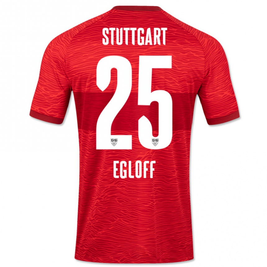 Kinder Fußball Lilian Egloff #25 Rot Auswärtstrikot Trikot 2023/24 T-Shirt Luxemburg