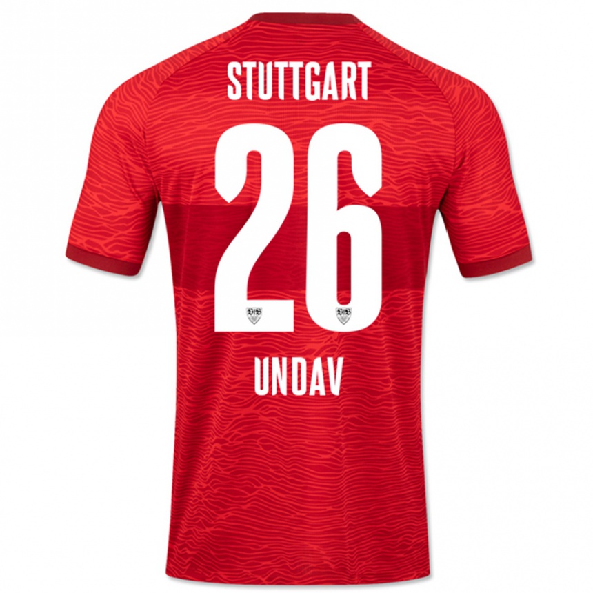 Kinder Fußball Deniz Undav #26 Rot Auswärtstrikot Trikot 2023/24 T-Shirt Luxemburg