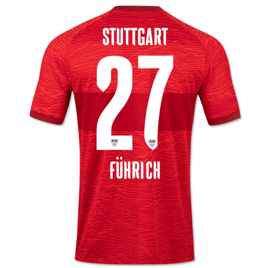 Kinder Fußball Chris Führich #27 Rot Auswärtstrikot Trikot 2023/24 T-Shirt Luxemburg