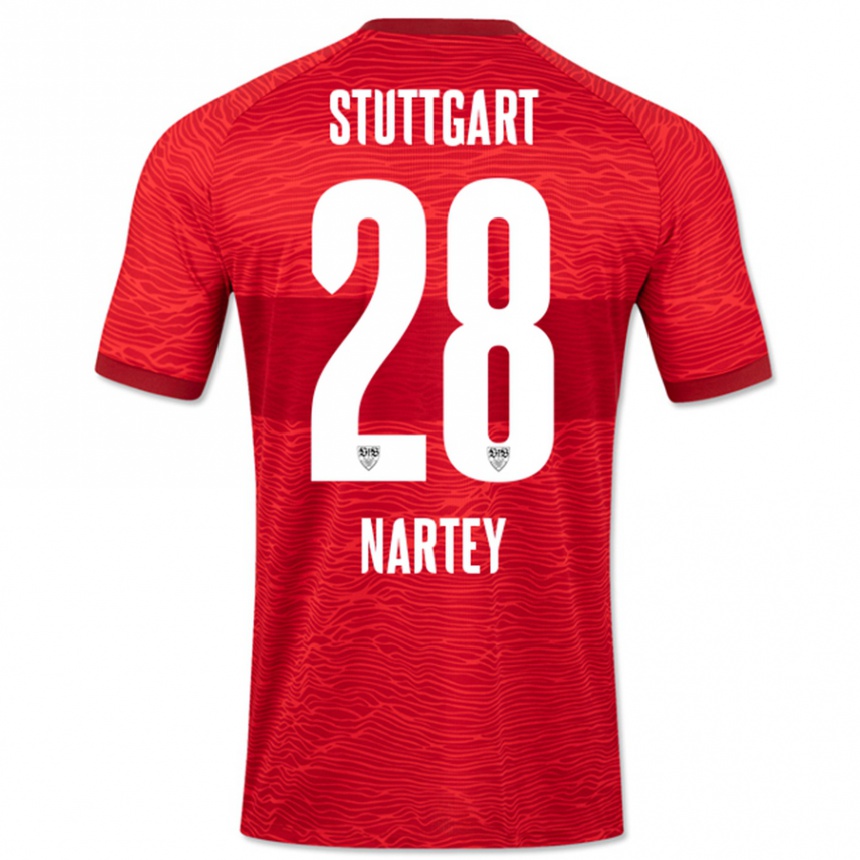 Kinder Fußball Nikolas Nartey #28 Rot Auswärtstrikot Trikot 2023/24 T-Shirt Luxemburg