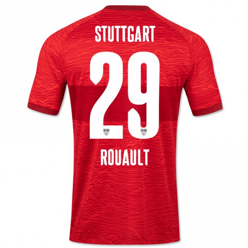 Kinder Fußball Anthony Rouault #29 Rot Auswärtstrikot Trikot 2023/24 T-Shirt Luxemburg
