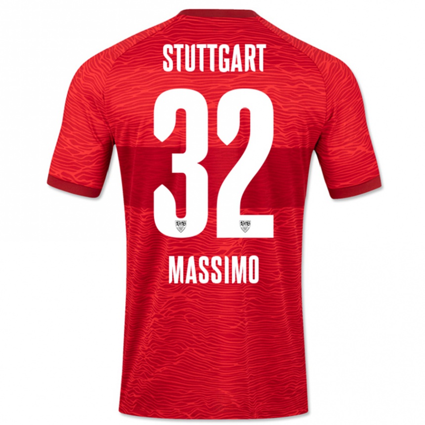 Kinder Fußball Roberto Massimo #32 Rot Auswärtstrikot Trikot 2023/24 T-Shirt Luxemburg