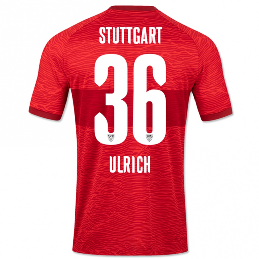 Kinder Fußball Laurin Ulrich #36 Rot Auswärtstrikot Trikot 2023/24 T-Shirt Luxemburg