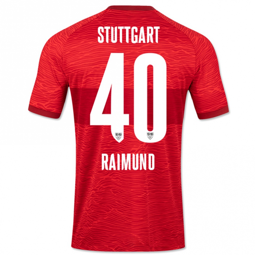 Kinder Fußball Luca Raimund #40 Rot Auswärtstrikot Trikot 2023/24 T-Shirt Luxemburg