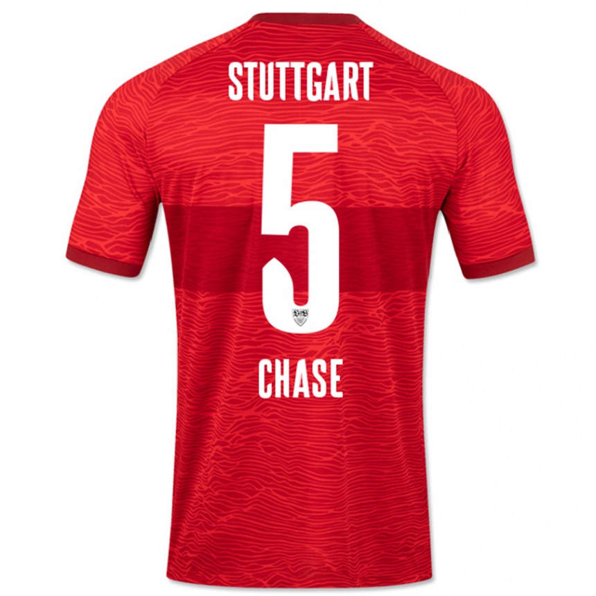 Kinder Fußball Anrie Chase #5 Rot Auswärtstrikot Trikot 2023/24 T-Shirt Luxemburg