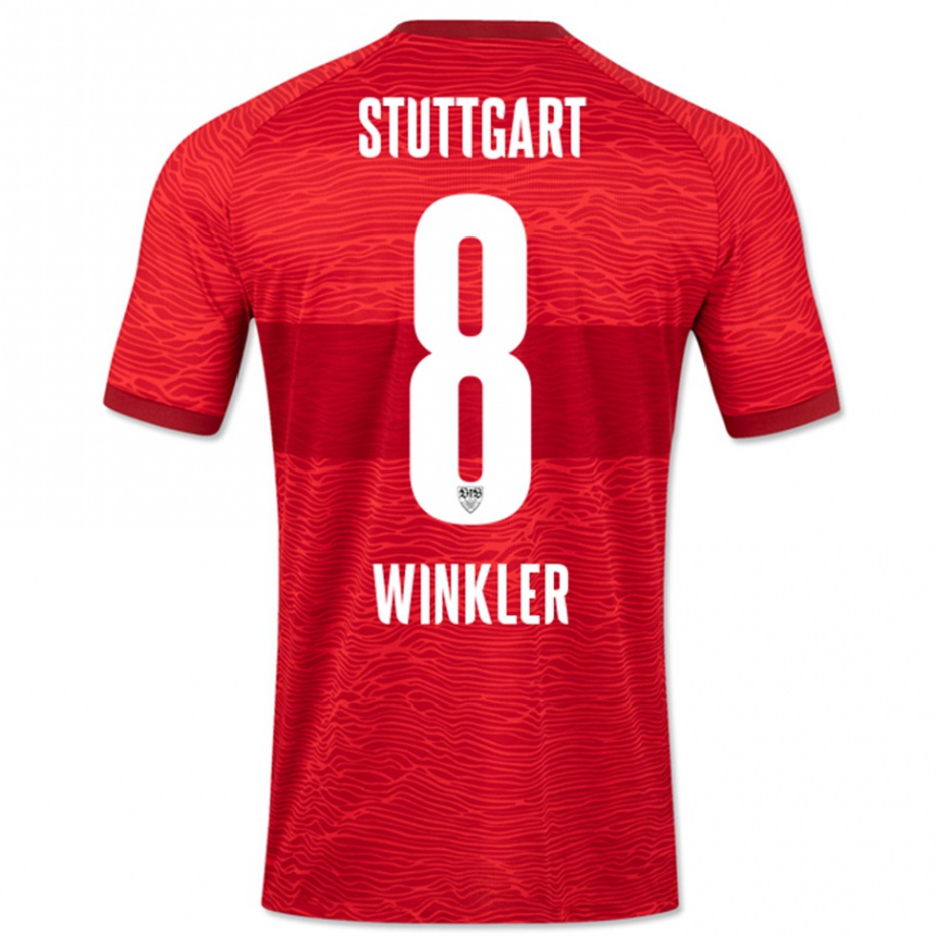 Kinder Fußball Nathan Winkler #8 Rot Auswärtstrikot Trikot 2023/24 T-Shirt Luxemburg