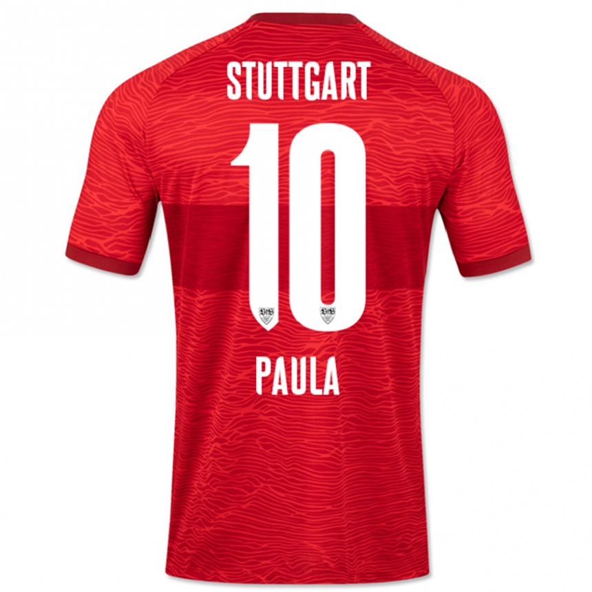 Kinder Fußball Raul Paula #10 Rot Auswärtstrikot Trikot 2023/24 T-Shirt Luxemburg