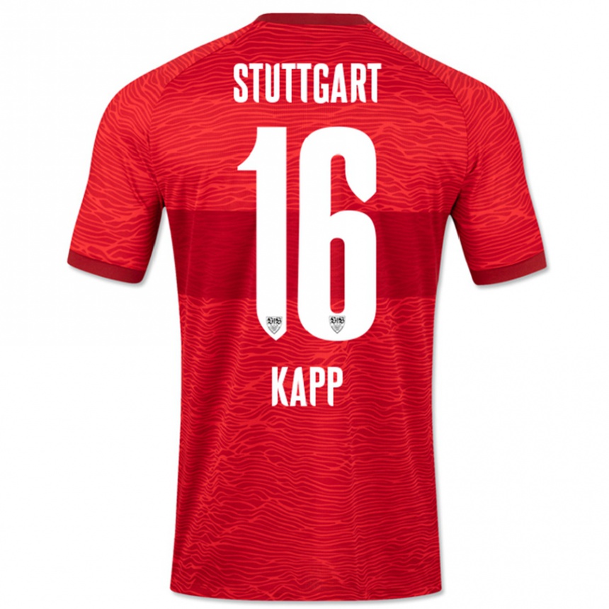 Kinder Fußball Patrick Kapp #16 Rot Auswärtstrikot Trikot 2023/24 T-Shirt Luxemburg