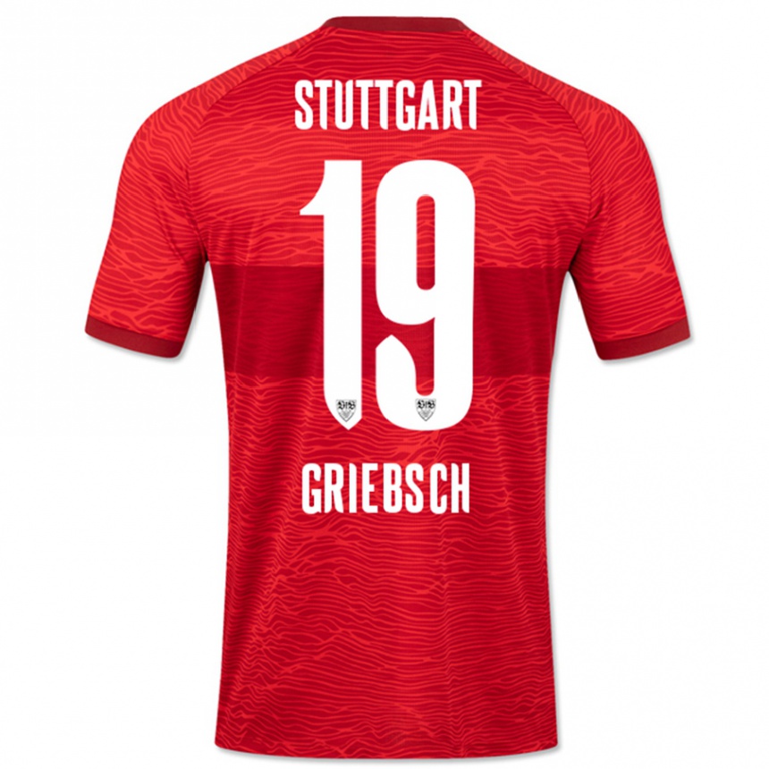 Kinder Fußball Lukas Griebsch #19 Rot Auswärtstrikot Trikot 2023/24 T-Shirt Luxemburg