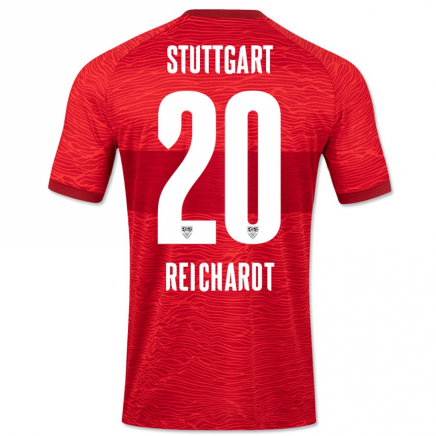 Kinder Fußball Leon Reichardt #20 Rot Auswärtstrikot Trikot 2023/24 T-Shirt Luxemburg