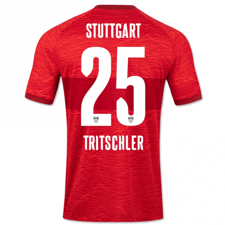 Kinder Fußball David Tritschler #25 Rot Auswärtstrikot Trikot 2023/24 T-Shirt Luxemburg