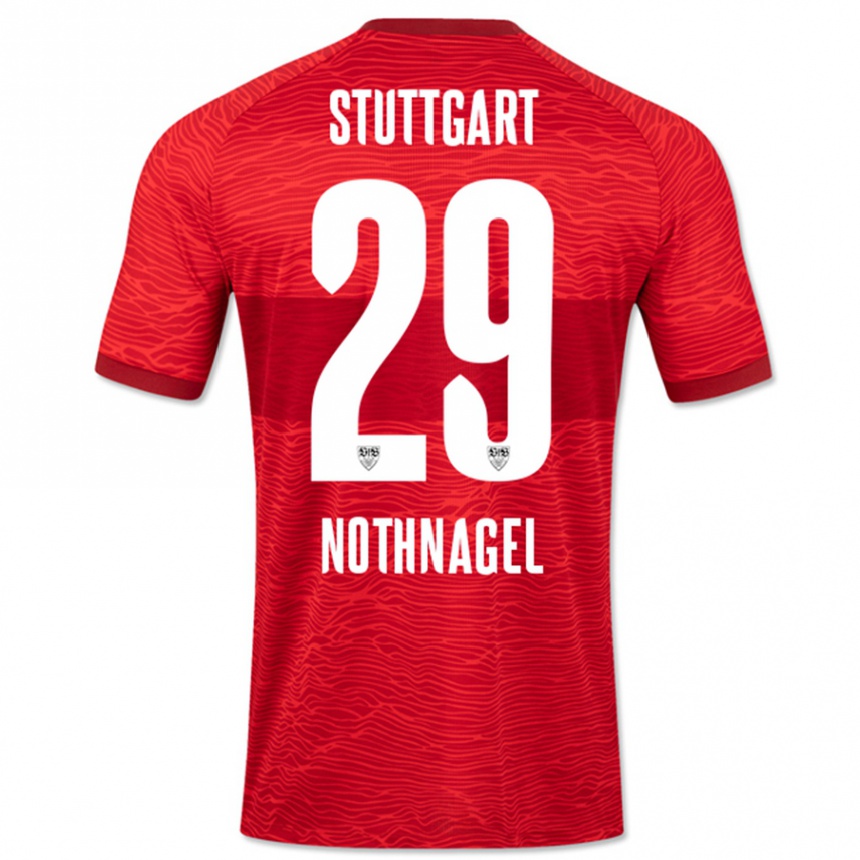 Kinder Fußball Dominik Nothnagel #29 Rot Auswärtstrikot Trikot 2023/24 T-Shirt Luxemburg