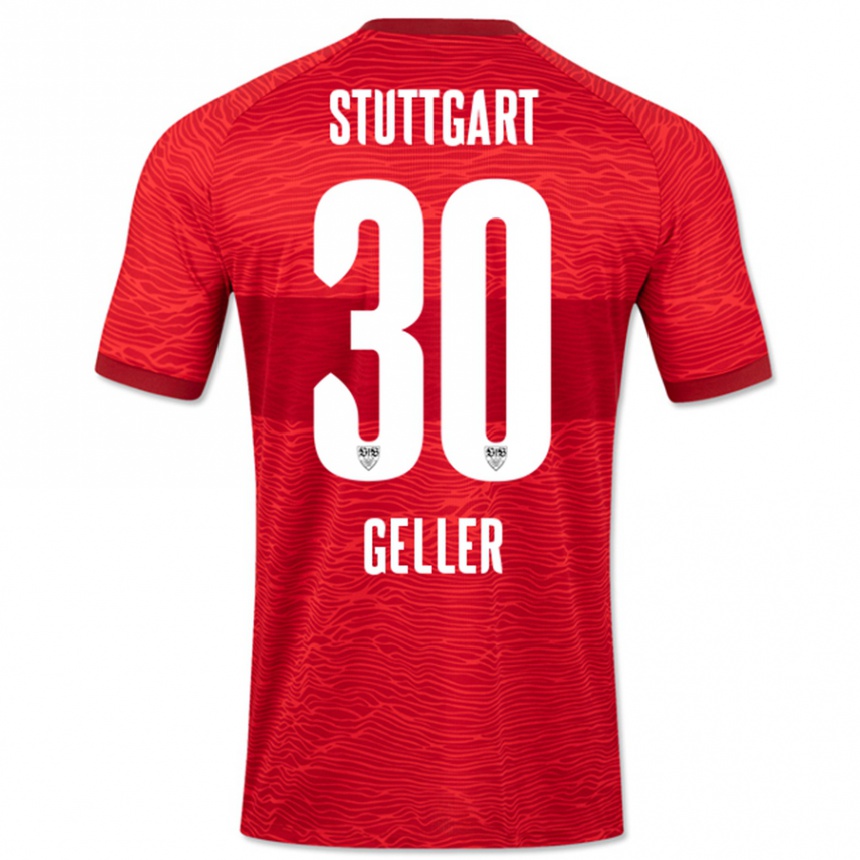 Kinder Fußball Robert Geller #30 Rot Auswärtstrikot Trikot 2023/24 T-Shirt Luxemburg