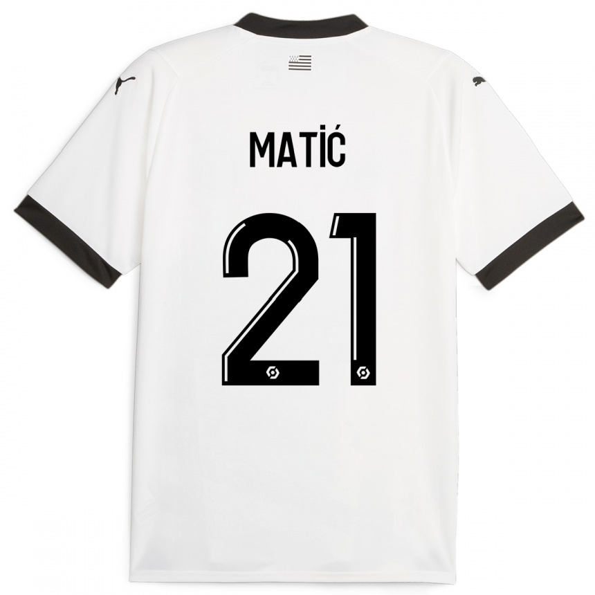 Kinder Fußball Nemanja Matic #21 Weiß Auswärtstrikot Trikot 2023/24 T-Shirt Luxemburg