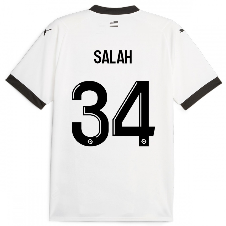 Kinder Fußball Ibrahim Salah #34 Weiß Auswärtstrikot Trikot 2023/24 T-Shirt Luxemburg