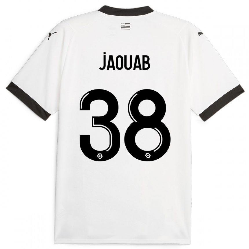 Kinder Fußball Mohamed Jaouab #38 Weiß Auswärtstrikot Trikot 2023/24 T-Shirt Luxemburg