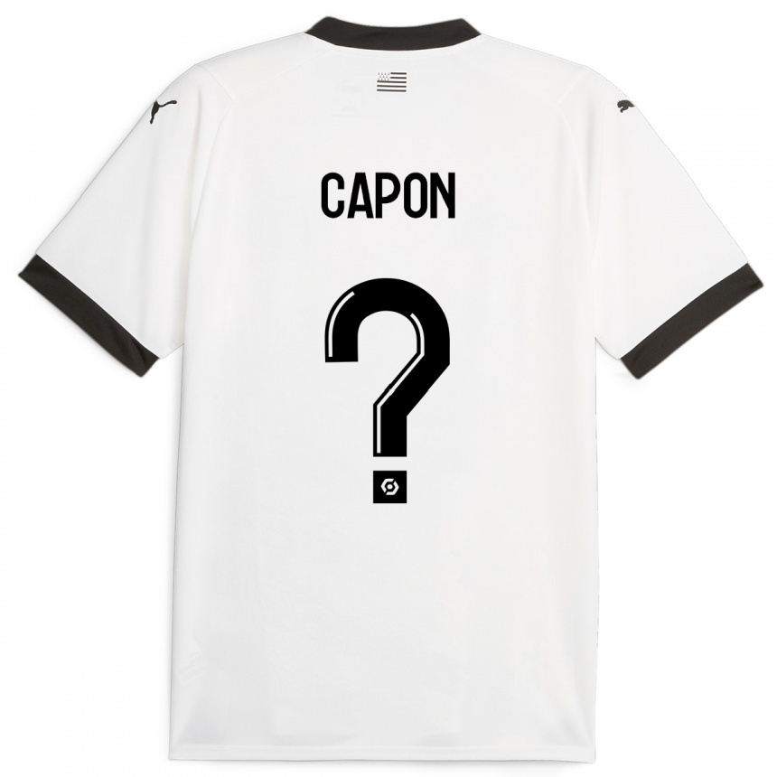 Kinder Fußball José Capon #0 Weiß Auswärtstrikot Trikot 2023/24 T-Shirt Luxemburg