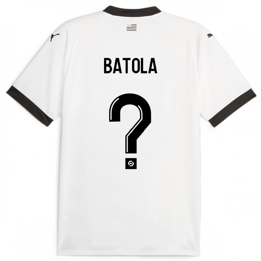 Kinder Fußball Yann Batola #0 Weiß Auswärtstrikot Trikot 2023/24 T-Shirt Luxemburg