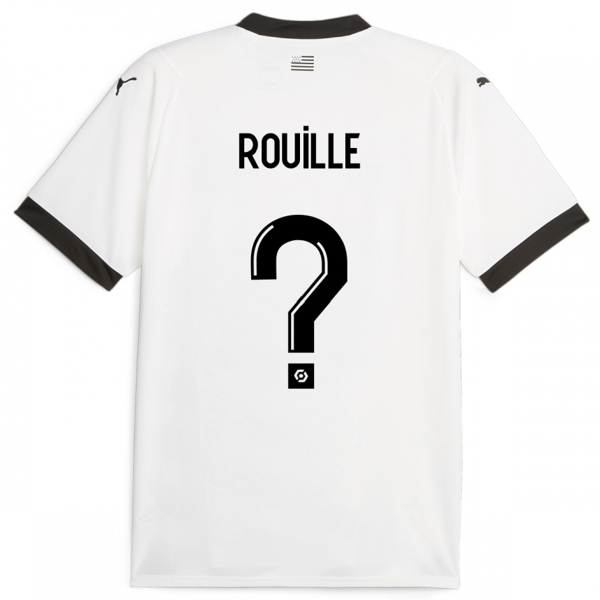 Kinder Fußball Léo Rouillé #0 Weiß Auswärtstrikot Trikot 2023/24 T-Shirt Luxemburg